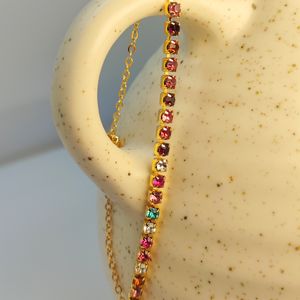 Brazalete Golden Strass Multicolor