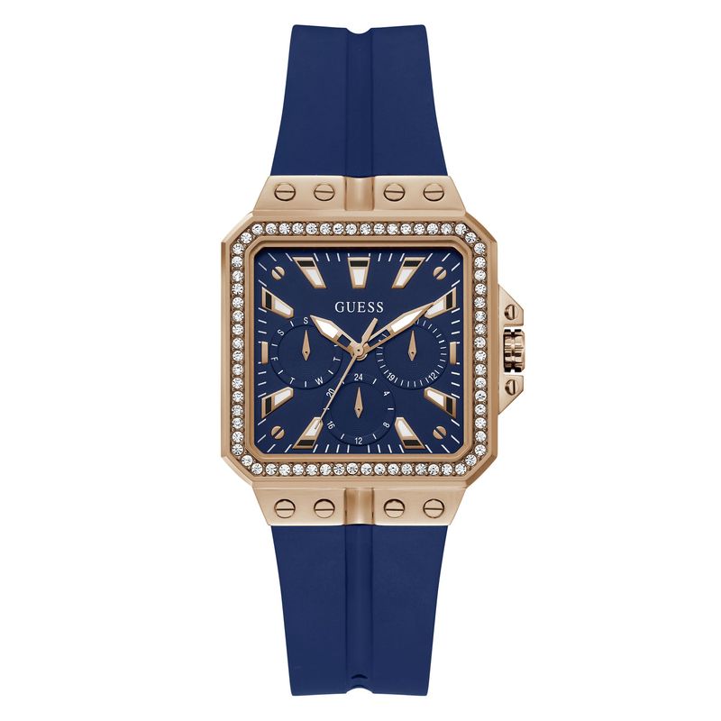 Amazon Reloj Guess Azul Con Dorado Hombre Reloj De Cuarzo De Acero